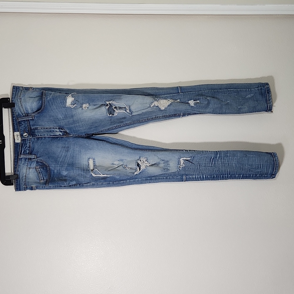 KDNK Ripped Skinny Ankle Zipper Jeans Unisex Sz 32